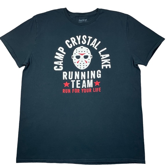 Friday the 13th Movie Jason Mask Halloween Camp Crystal Lake Running t-shirt XL - Picture 1 of 6